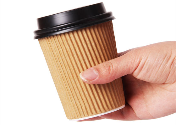 μίας χρήσης έγγραφο τοίχων κυματισμών 20oz 24oz το βιοδιασπάσιμο κοιλαίνει 8 Oz τα καυτά φλυτζάνια ποτών εγγράφου