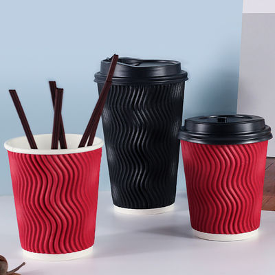 280gsm φυσαλίδων Boba μίας χρήσης κυματισμών τοίχων φλυτζάνια ποτών εγγράφου κρύα με τα καπάκια