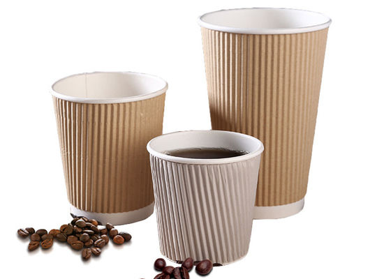 μίας χρήσης έγγραφο τοίχων κυματισμών 20oz 24oz το βιοδιασπάσιμο κοιλαίνει 8 Oz τα καυτά φλυτζάνια ποτών εγγράφου