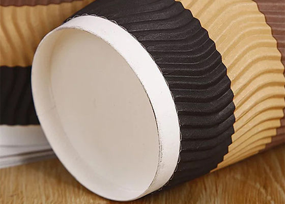 μίας χρήσης έγγραφο τοίχων κυματισμών 20oz 24oz το βιοδιασπάσιμο κοιλαίνει 8 Oz τα καυτά φλυτζάνια ποτών εγγράφου