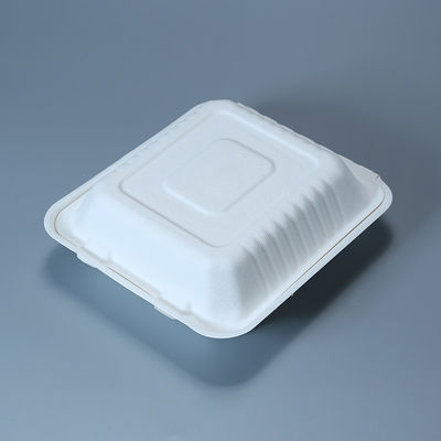 8in 9in βιοδιασπάσιμο ζαχαροκάλαμων βαγάσσης επιτραπέζιο σκεύος εμπορευματοκιβωτίων γρήγορου φαγητού Clamshell ψύξιμο