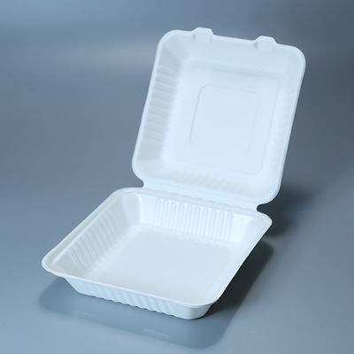 8in 9in βιοδιασπάσιμο ζαχαροκάλαμων βαγάσσης επιτραπέζιο σκεύος εμπορευματοκιβωτίων γρήγορου φαγητού Clamshell ψύξιμο