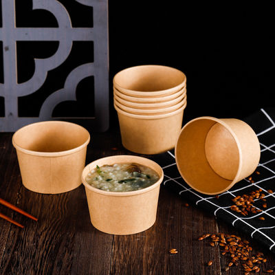 16OZ 26oz Kraft παίρνει μαζί Eco τα φιλικά μίας χρήσης τροφίμων φλυτζάνια σούπας εμπορευματοκιβωτίων βιοδιασπάσιμα
