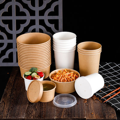 16OZ 26oz Kraft παίρνει μαζί Eco τα φιλικά μίας χρήσης τροφίμων φλυτζάνια σούπας εμπορευματοκιβωτίων βιοδιασπάσιμα