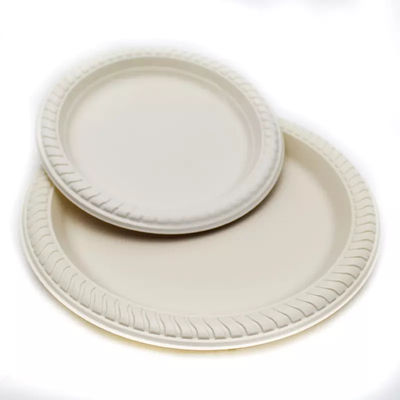 Cornstarch 9in 10in στρογγυλό μίας χρήσης επιτραπέζιο σκεύος πιάτων πιάτων βιοδιασπάσιμο στρογγυλό
