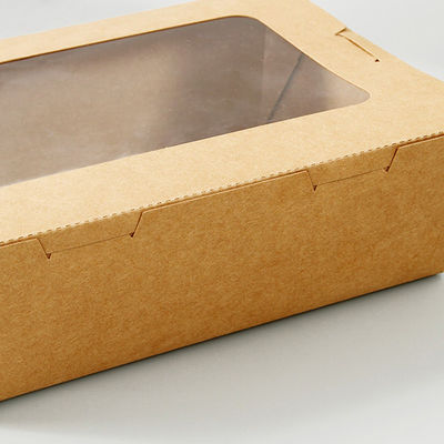 Βιοδιασπάσιμο μίας χρήσης κιβώτιο συσκευασίας τροφίμων επιτραπέζιου σκεύους σαλάτας 337gsm με το παράθυρο