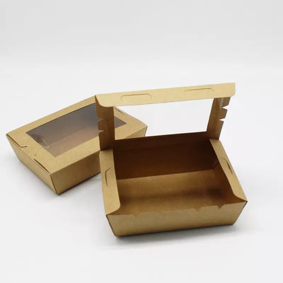 Βιοδιασπάσιμο μίας χρήσης κιβώτιο συσκευασίας τροφίμων επιτραπέζιου σκεύους σαλάτας 337gsm με το παράθυρο