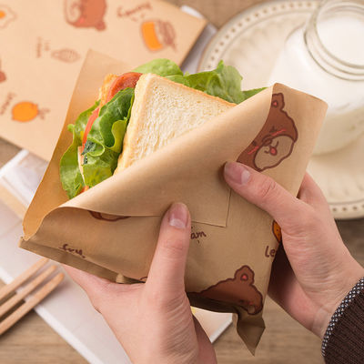 σάντουιτς εγγράφου τσαντών 45gsm 13x13cm το greaseproof διπλό ανοικτό τοποθετεί Burger την τσέπη περικαλυμμάτων σε σάκκο