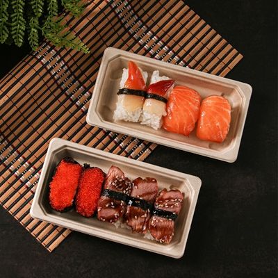 11g Dinnerware βιοδιασπάσιμος δίσκος σουσιών επιτραπέζιου σκεύους βαγάσσης γρήγορου φαγητού με το καπάκι της Pet