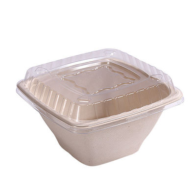 κιβώτιο 16 24 βιοδιασπάσιμο ζαχαροκάλαμων 32oz βαγάσσης κύπελλων φρούτων εμπορευματοκιβωτίων σαλάτας με την κάλυψη