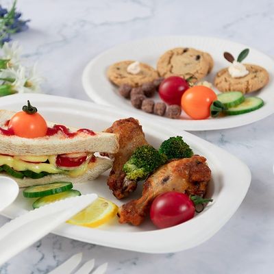 Πράσινα φιλικά μίας χρήσης πιάτα Eco επιτραπέζιου σκεύους κόμματος 100% βιοδιασπάσιμα λιπασματοποιήσιμα