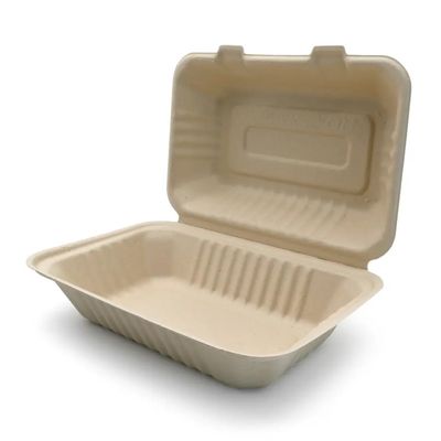 Dinnerware 600ml 1000ml λιπασματοποιήσιμο κιβώτιο Bento μεσημεριανού γεύματος πολτού βαγάσσης επιτραπέζιου σκεύους κόμματος