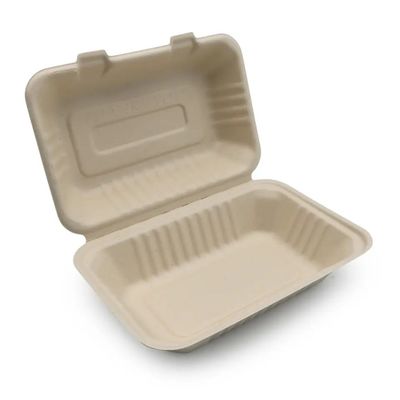 Dinnerware 600ml 1000ml λιπασματοποιήσιμο κιβώτιο Bento μεσημεριανού γεύματος πολτού βαγάσσης επιτραπέζιου σκεύους κόμματος