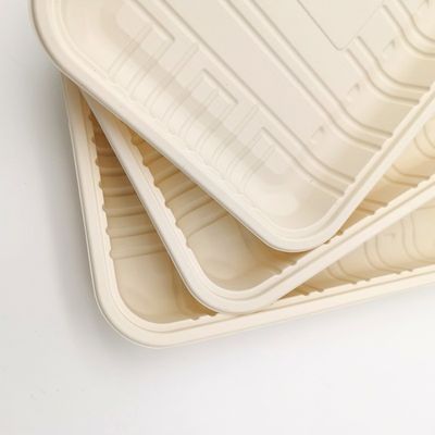 Βιοδιασπάσιμο Sealable Cornstarch κρέατος εμπορευματοκιβώτιο 150mm δίσκων παγωμένων τροφίμων επιτραπέζιου σκεύους