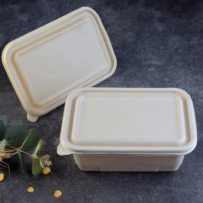 Cornstarch 500 600ML μίας χρήσης λιπασματοποιήσιμο συσκευάζοντας κιβώτιο γρήγορου φαγητού καλαθακιών με φαγητό γεύματος