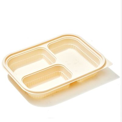 10 ίντσα 3 Cornstarch διαμερισμάτων Cornstarch Bento επιτραπέζιου σκεύους βιοδιασπάσιμα εμπορευματοκιβώτια τροφίμων