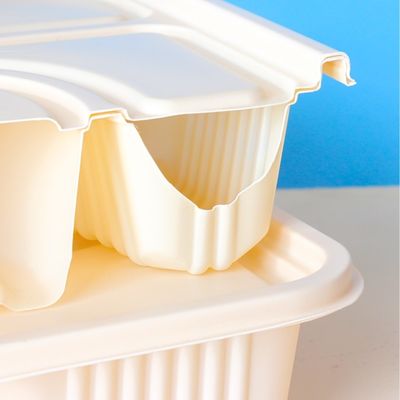 10 ίντσα 3 Cornstarch διαμερισμάτων Cornstarch Bento επιτραπέζιου σκεύους βιοδιασπάσιμα εμπορευματοκιβώτια τροφίμων