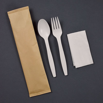 6inch το βιοδιασπάσιμο Cornstarch επιτραπέζιο σκεύος τύλιξε χωριστά το μίας χρήσης σύνολο μαχαιροπήρουνων