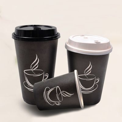 2.5oz η συνήθεια τύπωσε τα μαύρα μίας χρήσης καφέ φλυτζανιών 8oz φλυτζάνια τοίχων καφέ ενιαία