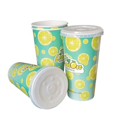 22oz 640ml PE PLA κρύο ποτό εγγράφου φλυτζανιών εγγράφου κόλας το μίας χρήσης κοιλαίνει 300gsm