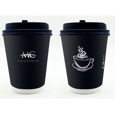 EN13432 μίας χρήσης εγγράφου φλυτζανιών 400Ml 12Oz φλυτζάνια καφέ συνήθειας take-$l*away με το καπάκι