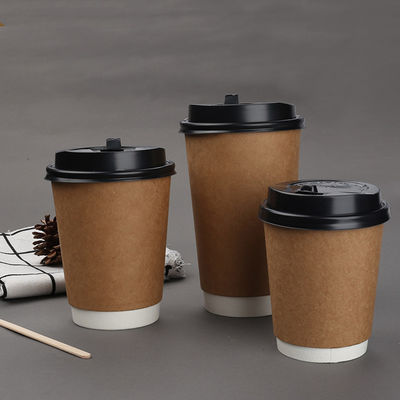 το PE 10oz 12oz έντυσε τα διπλοτειχισμένα εγγράφου φλυτζάνια καφέ φλυτζανιών μίας χρήσης με τα καπάκια