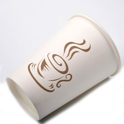 12OZ 300gsm μίας χρήσης έγγραφο ποτών σόδας το κρύο κοιλαίνει τα φλυτζάνια της Λευκής Βίβλου χυμού με τα καπάκια